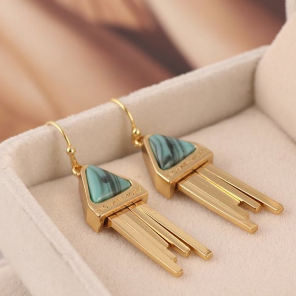 Michael Kors Triangle Tassel Gold-plated Earrings - Picture 5 of 9